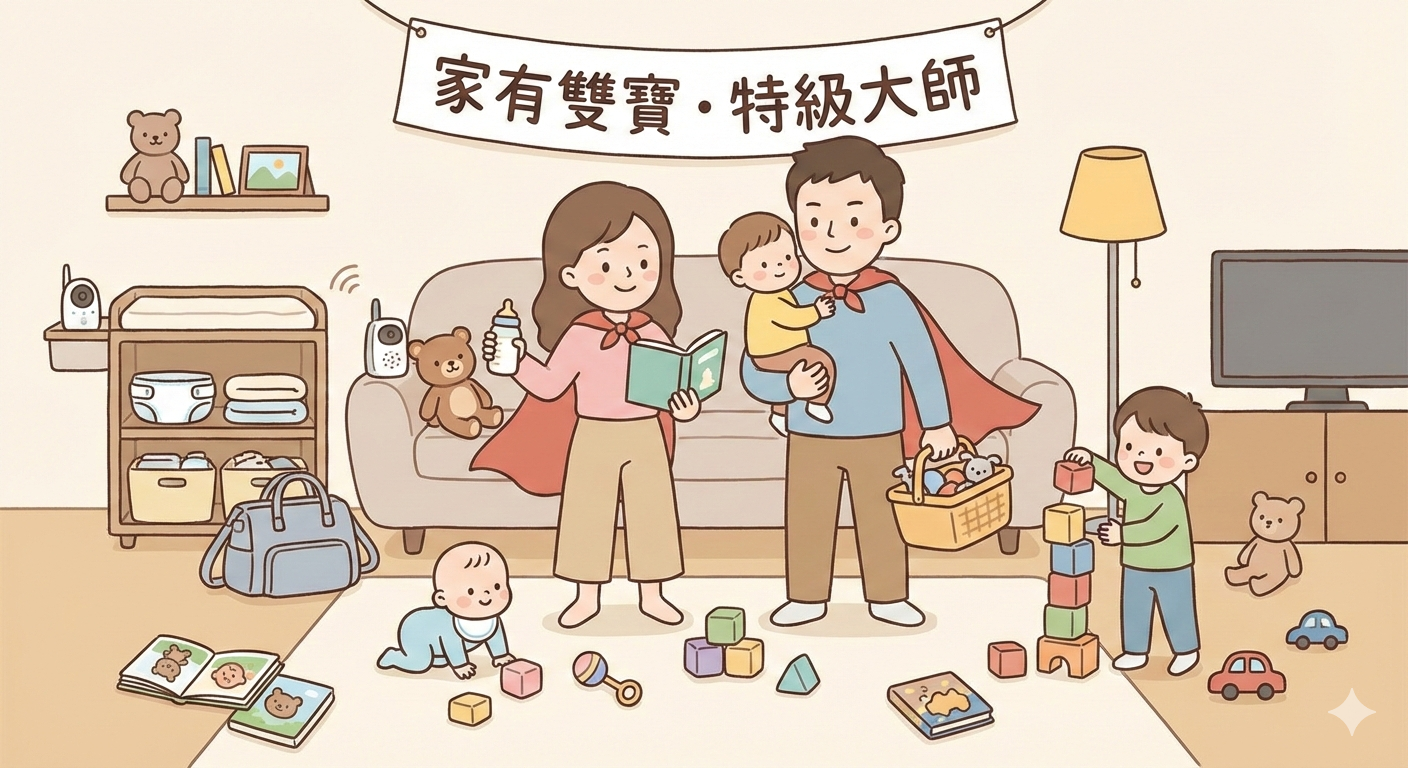 當家中有不同年齡段的雙寶時圖片